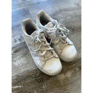 Adidas Grand Court Girls Size 1 White Lace Up Round Toe Sneaker Shoes FW1274